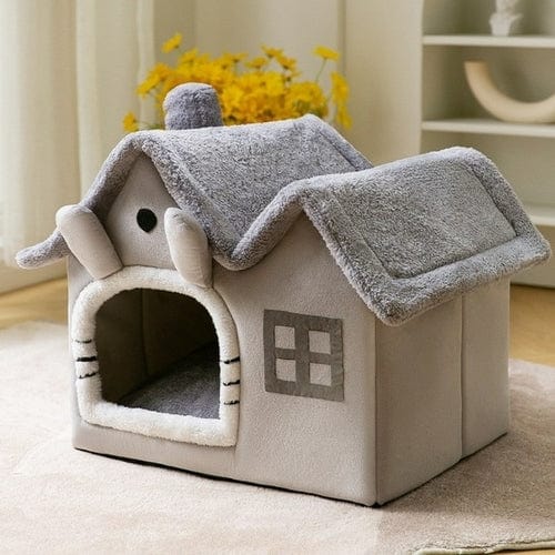 Foldable Cat House Winter Warm Chihuahua Cave Bed Cat Basket For Small