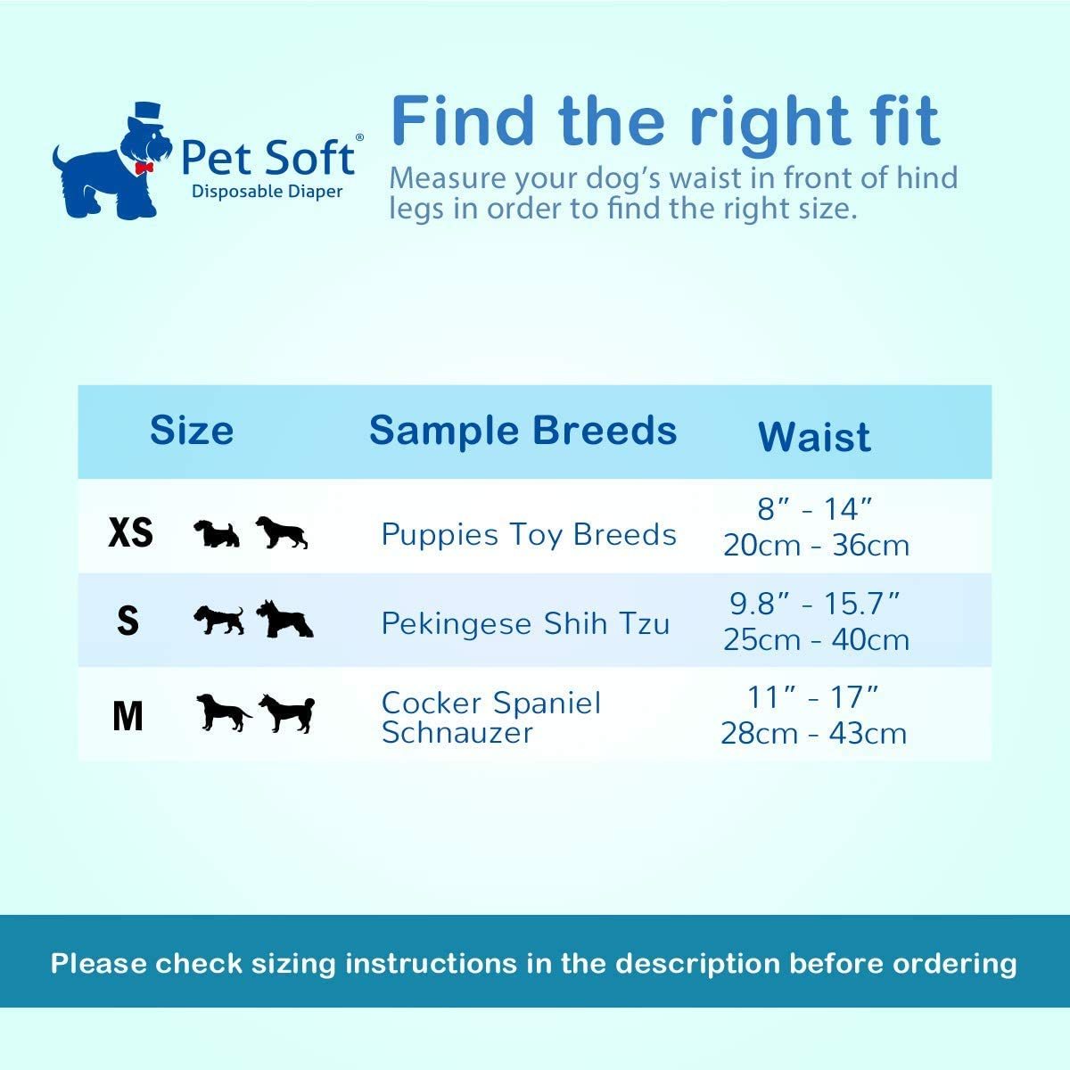 Disposable Dog Diapers for Female Dogs - Jeans Super Absorbent Soft