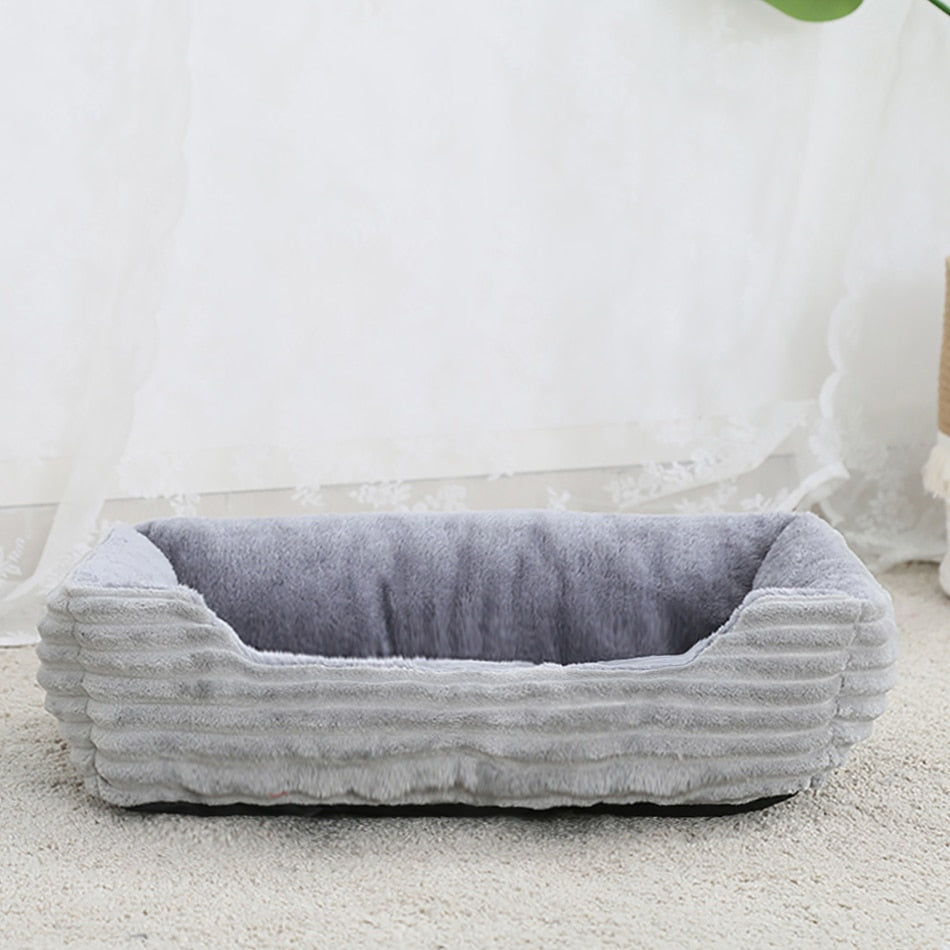 Bed For Dog Cat Pet Square Plush Kennel Medium Small Dog Sofa Bed