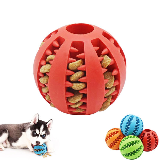 Food Leaking Rubber Ball Toy for Dogs