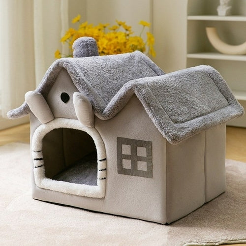 Foldable Cat House Winter Warm Chihuahua Cave Bed Cat Basket For Small