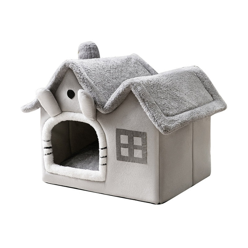 Foldable Cat House Winter Warm Chihuahua Cave Bed Cat Basket For Small