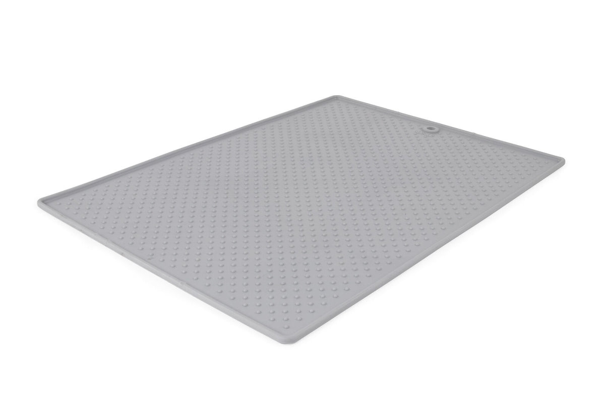 Dexas PW900429 13 x 19 in. Pet Bowl Rectangular Grippmat, Light Gr