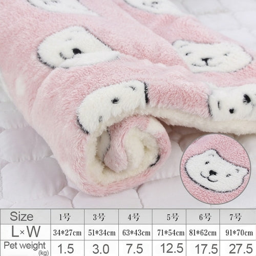 Pet Sleeping Mat Warm Dog Bed Soft Fleece Pet Blanket Cat Litter Puppy