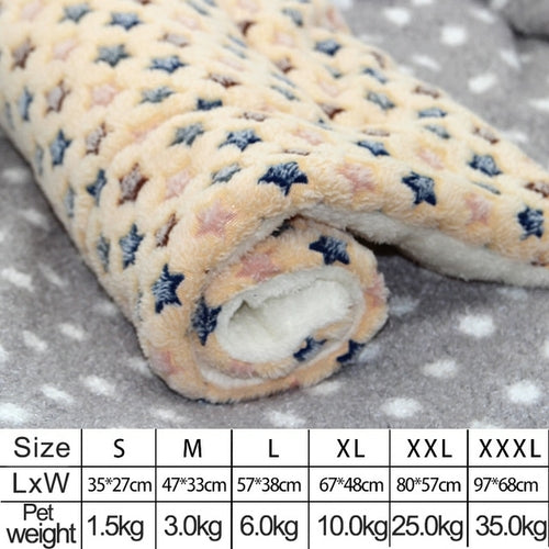 Pet Sleeping Mat Warm Dog Bed Soft Fleece Pet Blanket Cat Litter Puppy