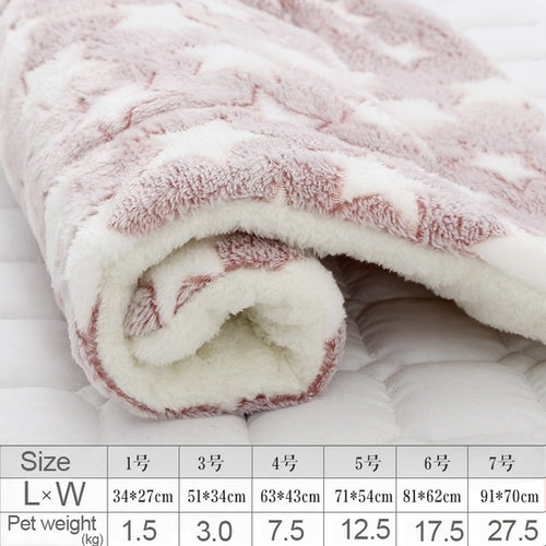 Pet Sleeping Mat Warm Dog Bed Soft Fleece Pet Blanket Cat Litter Puppy