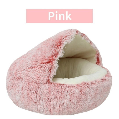 Plush Round Cat Bed Pet Mattress Warm Soft Comfortable Basket