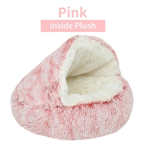 Plush Round Cat Bed Pet Mattress Warm Soft Comfortable Basket