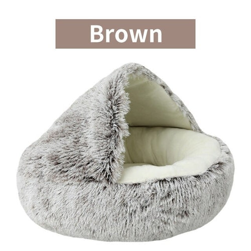 Plush Round Cat Bed Pet Mattress Warm Soft Comfortable Basket