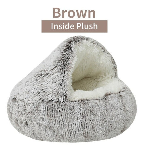 Plush Round Cat Bed Pet Mattress Warm Soft Comfortable Basket