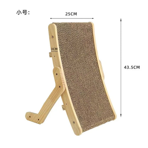 Anti-Cat Wood Scratcher Board Bed 3 In 1 Pad Vertical Pet