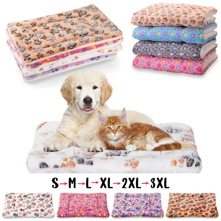 Large Size Flannel Dog Bed Thicken Cat Bed Sleeping Mat Dog Mat