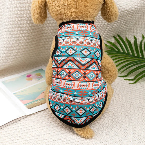 Bohemian Style Dog and Cat T-Shirt - Soft and Breathable Summer Vest