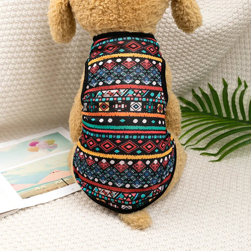 Bohemian Style Dog and Cat T-Shirt - Soft and Breathable Summer Vest