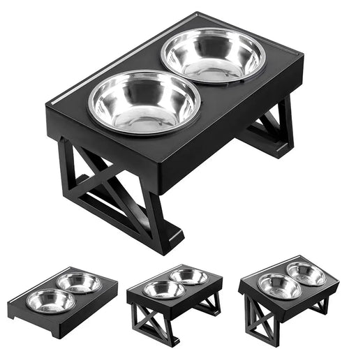 Adjustable Elevated Dog Feeder for Slow Feeding