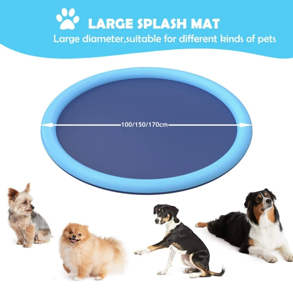 Splash Sprinkler Pad for Dogs Kids Non-Slip Thicken Dog Pool with