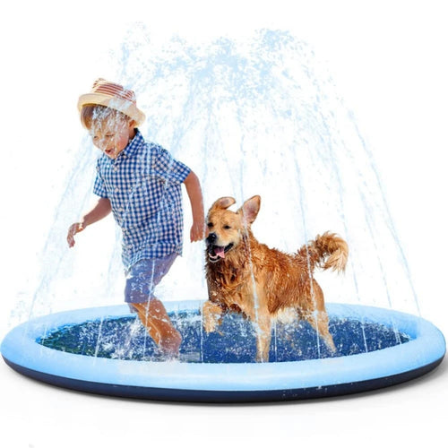 Splash Sprinkler Pad for Dogs Kids Non-Slip Thicken Dog Pool with