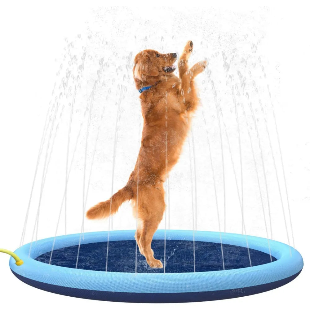 Splash Sprinkler Pad for Dogs Kids Non-Slip Thicken Dog Pool with