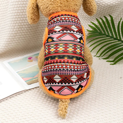 Bohemian Style Dog and Cat T-Shirt - Soft and Breathable Summer Vest