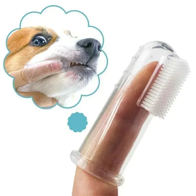 Super Soft Pet Finger Toothbrush Dog Brush Bad Breath Tartar Teeth