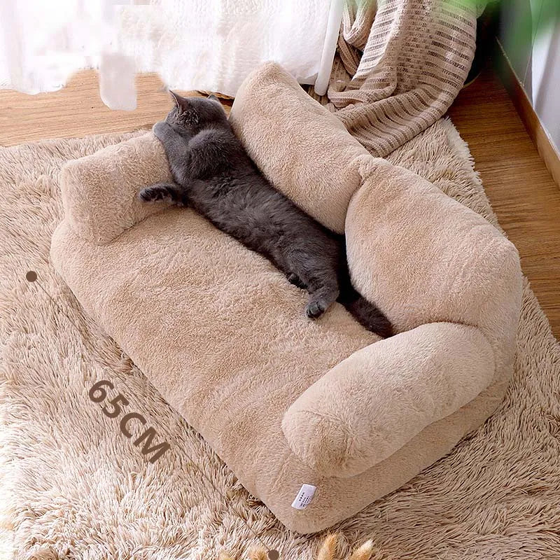 Luxury Cat Bed Super Soft Warm Pet Sofa for Small Dogs Cats Detachable