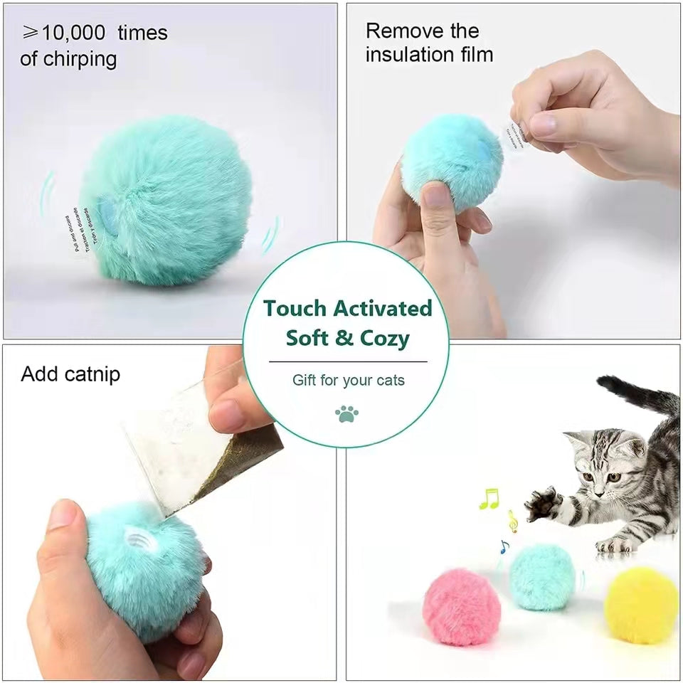 Smart Cat Interactive Ball Plush Electric Catnip Training Toy