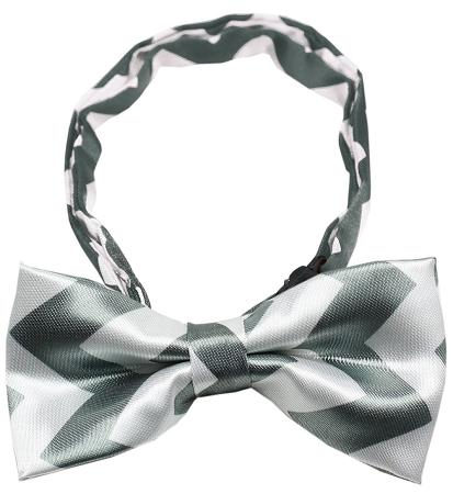 Dog Bow Tie, Grey Chevron